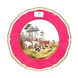 A Copeland Spode cabinet plate, decorated in print and enamel with a hunting scene after J. F.
