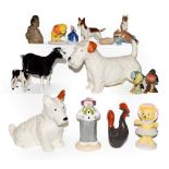 Beswick, Royal Doulton and other figures including an I.O.M Shebeg goat