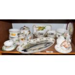 A quantity of Royal Worcester Evesham table wares and a Portmerion fish platter etc (one shelf)