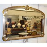 A modern gilt and silvered mirror, 124cm by 89cm