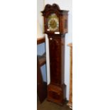 A mahogany cased Grandmother clock