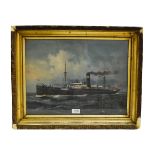 English school (early 20th century) the Montrose steamer ship, gouache on paper heightened in white,