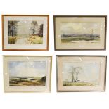 John Mortimer (British 20th century) November by the Hampshire Avon, signed watercolour, 26cm by