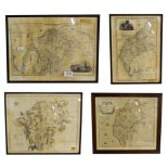 Robert Morden, an engraved and hand tinted map of Cumberland, 39.5cm by 45.5cm, John Cary map of