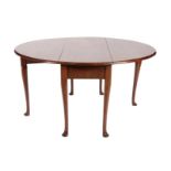 A George III Mahogany Gateleg Dining Table, 3rd quarter 18th century, with two drop leaves and