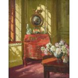 Herbert Davis Richter RI, RSW, ROI (1874-1955) View of an elegant panelled interior, furnished