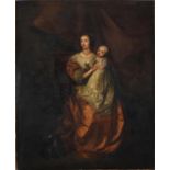 After Sir Anthony Van Dyck (1599-1641) Portrait of Queen Henrietta Maria and child, full length,