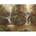 William Mellor (1851-1931) ''Upper Falls Rydal'' ''Lower Falls Rydal'' Each signed, watercolour