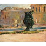 Alexander Jamieson (1873-1937) Scottish Three Graces Statue, Tuileries Gardens Oil on panel, 36cm by