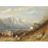 Clarkson Stanfield RA RBA (1793-1867) ''In the Tyrol'' Watercolour heightened with white, 23cm by