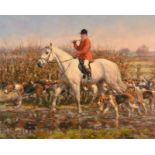 Frederick J Haycock (b.1948) Huntsman and Hounds Signed, oil on canvas, 59cm by 74.5cm Artist's