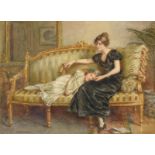 George Goodwin Kilburne RI, RBA (1839-1924) ''Tired Out'' Signed, watercolour, 26cm by 35cm See