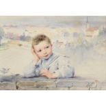 Henri Jules Jean Geoffroy (1853-1924) ''Garçon dans la Ville'' Watercolour, 30cm by 40cm Provenance: