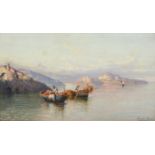 Giuseppe Carelli (1858-1921) Italian ''Sorrento'' Signed and inscribed, oil on board, 26.5cm by 47cm