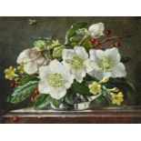 Cecil Kennedy (1905-1997) ''No.4., The Seasons, ''Winter'', Christmas Roses'' Signed, oil on canvas,