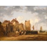 William Collins RA (1788-1847) ''Irish Fishing Village'' Signed, oil on canvas, 44cm by 59.5cm