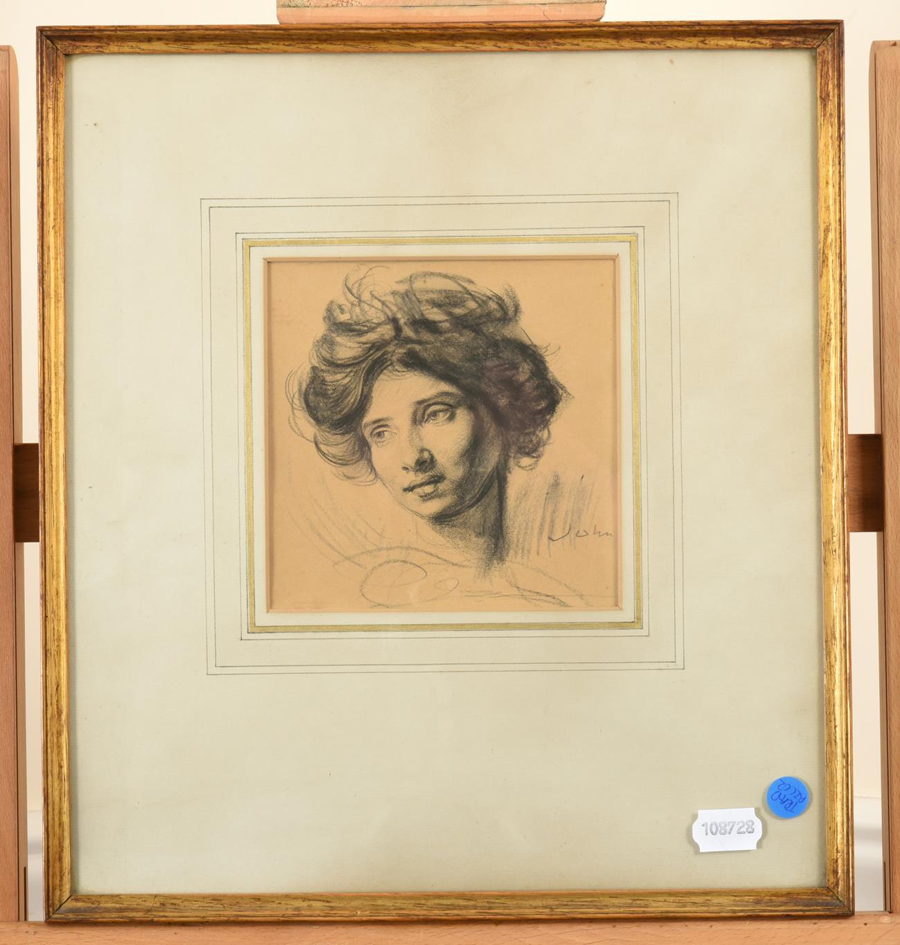 Augustus Edwin John OM, RA (1878-1961) Portrait drawing of Dorelia McNeill, c.1903 - 05 Bears a - Image 2 of 4