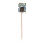 A Late 19th Century Opal Matrix Stickpin, probably by Wilhelm Schmidt, depicting the head of a