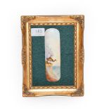 A Royal Worcester oblong porcelain plaque painted with diving birds on a cliff signed Johnson