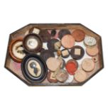 A collection of 19th century wax seals, cameo and intaglio impressions, mostly boxed and labelled,