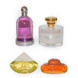 Dummy factice bottles including, IQ by La Perla, Obsession by Calvin Klein, J Del Pozo and another