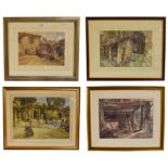 A collection of William Russel Flint (1880-1969) framed glazed prints, depicting European views,
