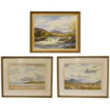 Robert Eggington (20th century) river Orchy Argyllshire, oil on canvas 39cm by 50cm, together with