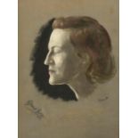 Jacob Kramer (1892-1962) ''Gracie Fields'', head study portrait in profile Signed, inscribed and