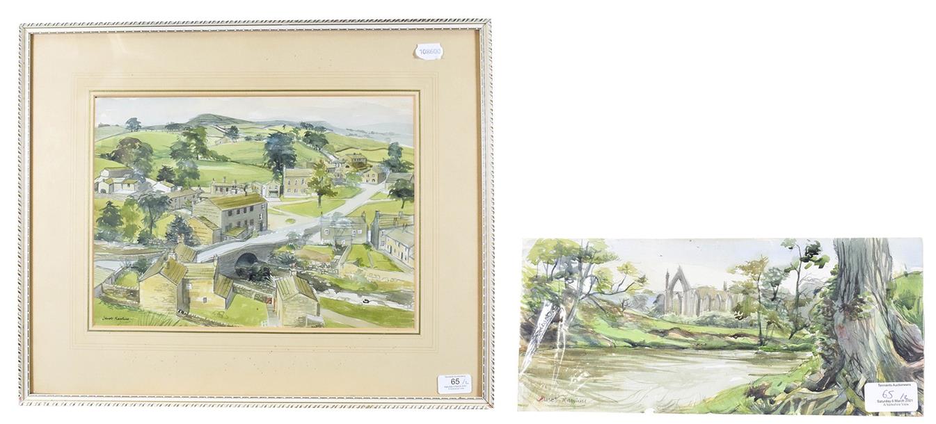 Janet Rawlins (b.1931) ''Bolton Abbey'' Signed, inscribed verso, pencil and watercolour, unframed,