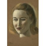 Jacob Kramer (1892-1962) ''Grace'' Signed and inscribed, chalk or pastel on buff paper, 37cm by 25.