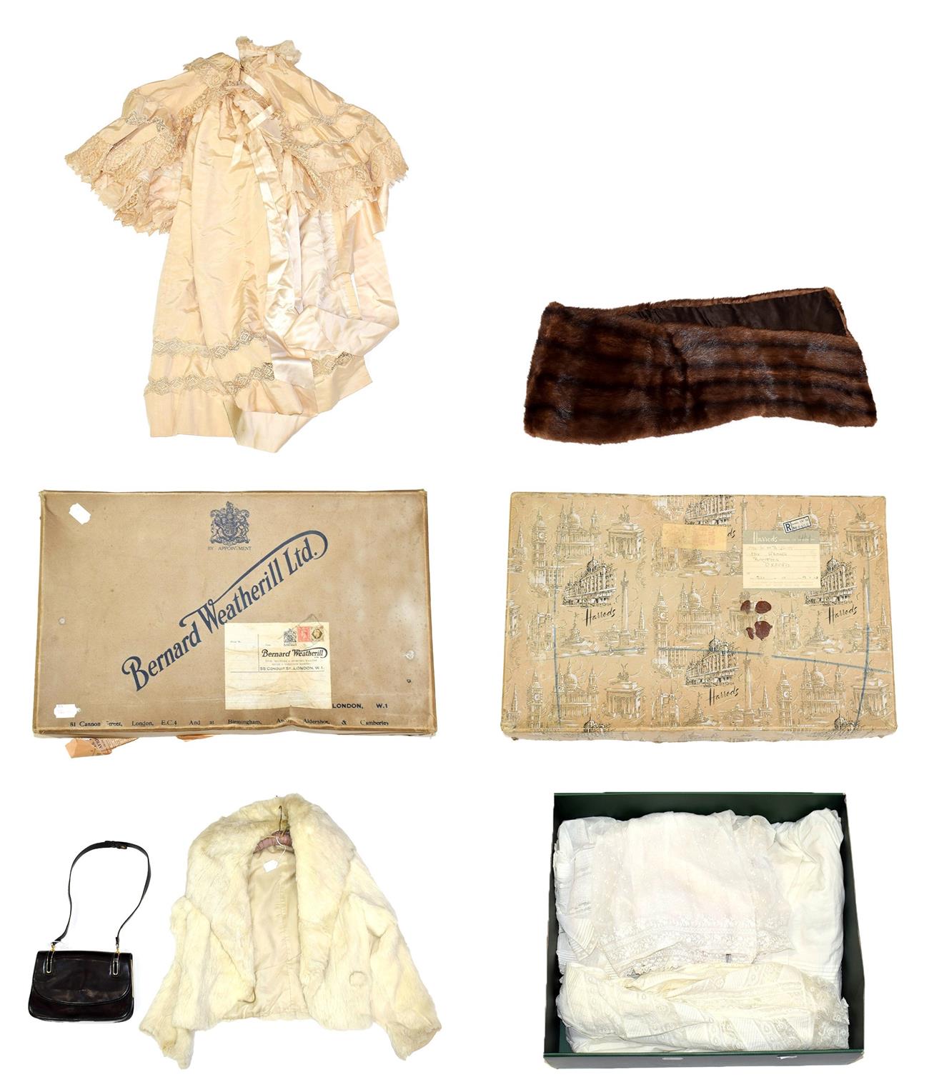 ~ Assorted 20th Century Costume and Accessories, including a white ermine evening jacket with open