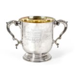 ~ A Victorian Silver Cup, by Frederick Elkington, London, 1886, tapering and on spreading foot, with