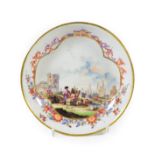 A Meissen Porcelain Saucer, circa 1730, painted in the manner of Christian Friedrich Herold with