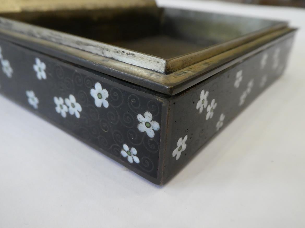 A Japanese Cloisonne Enamel Box and Hinged Cover, Meiji period, of rectangular form, decorated - Image 26 of 32