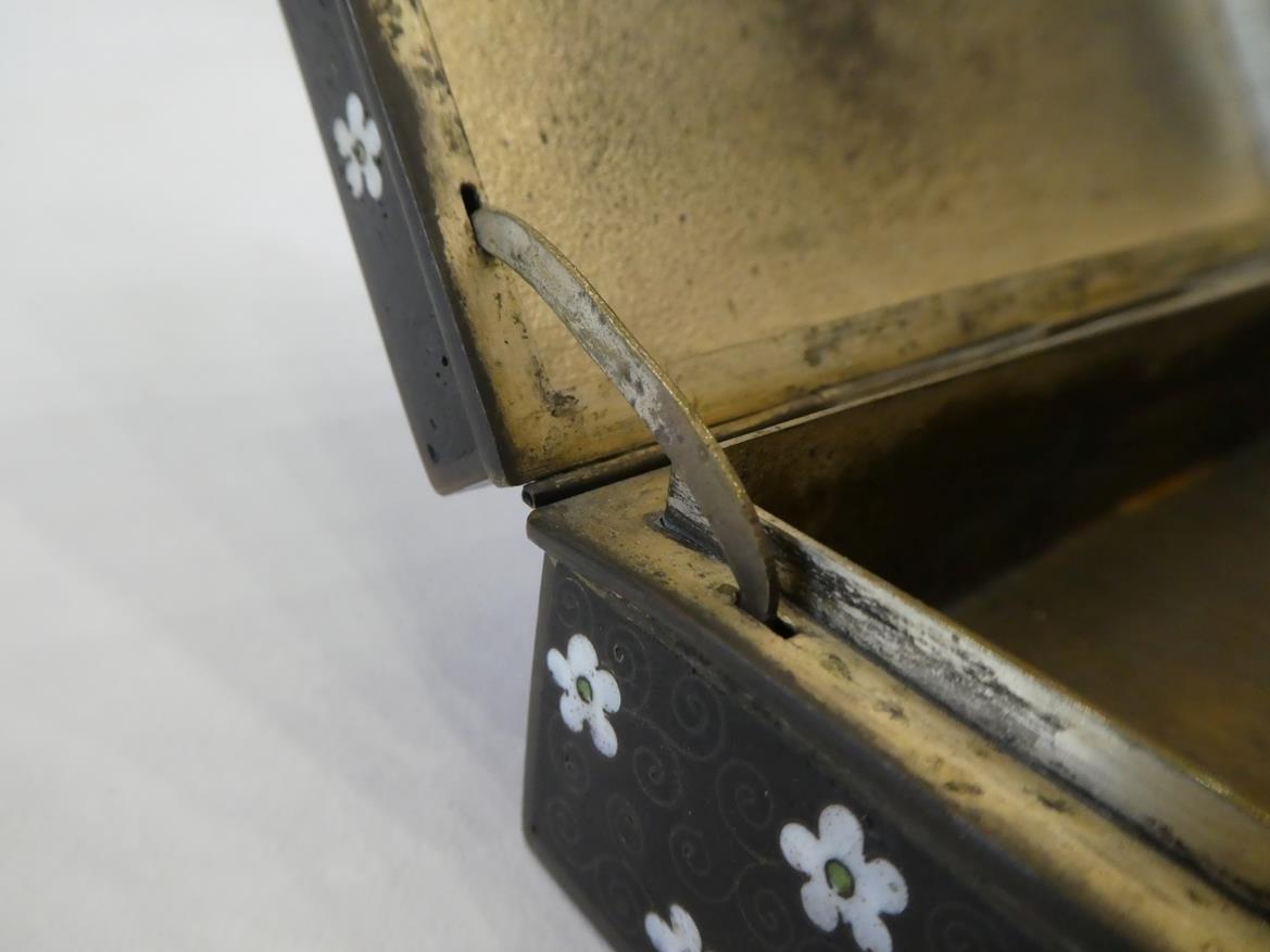 A Japanese Cloisonne Enamel Box and Hinged Cover, Meiji period, of rectangular form, decorated - Image 21 of 32