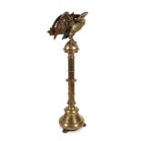 A 20th Century Brass Eagle Lectern, the cast eagle with pierced bookrest across it's wings, rotating