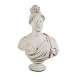 A Regency Plaster Bust of Charlotte Augusta, Princess of Wales, 1796-1817, by F Hardenberg, cream