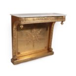 A Victorian Gilt and Gesso Console Table, 3rd quarter 19th century, the later grey and white