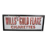 A Wills's ''Gold Flake'' Cigarettes Single-Sided Rectangular Enamel Advertising Sign, stamped