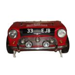 An Unusual 1964 Monte Carlo Rally Replica Mini Front End, in the form of a desk, modern, with