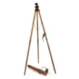 An Edwardian 2'' Lacquered Brass Two Draw Artillery Field Telescope, with cross hair reticle,