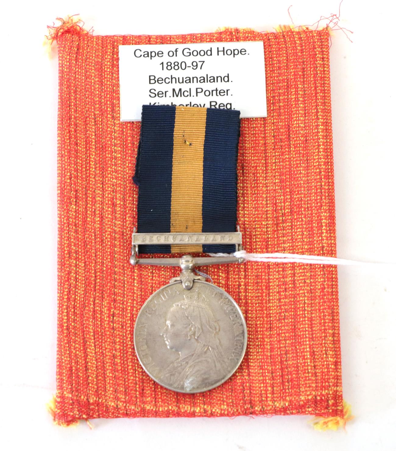 A Cape of Good Hope General Service Medal, with clasp BECHUANALAND, awarded to SER.McL.PORTER.