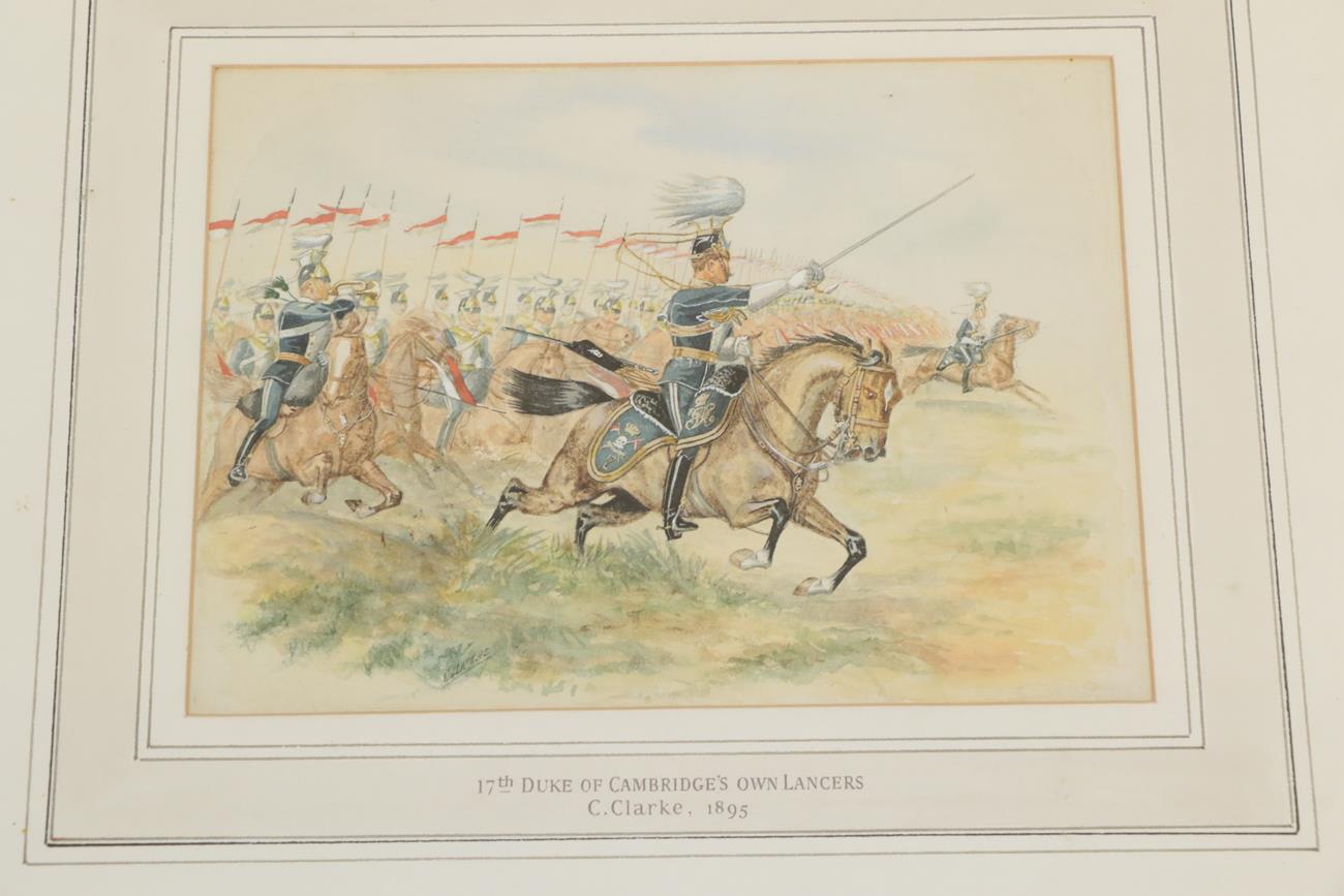 C Clarke - 17th Duke of Cambridge's Own Lancers, signed and dated (18)95, watercolour, 14cm by 19. - Image 4 of 4