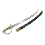 A Prussian Model 1817/1869 Infantry Hanger, the 64cm single edge curved steel blade stamped 1. CS./