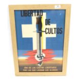 A Second World War ''Freedom of Religion'' Propaganda Poster ''Libertad de Culto'', designed by