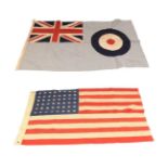 A Second World War U.S. Norfolk Naval Shipyard Flag, of stitched linen panels and with embroidered