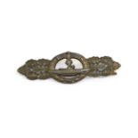 A German Third Reich U-Boat Combat Clasp, Bronze Class, the reverse with moulded mark ENTWERF