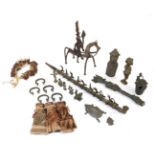 A Large Quantity of African Bronze Tribal Artefacts, including Asante figures playing musical