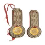 A Pair of Victorian Officer's Chained Epaulettes for the East Lothian Yeomanry, set with oval