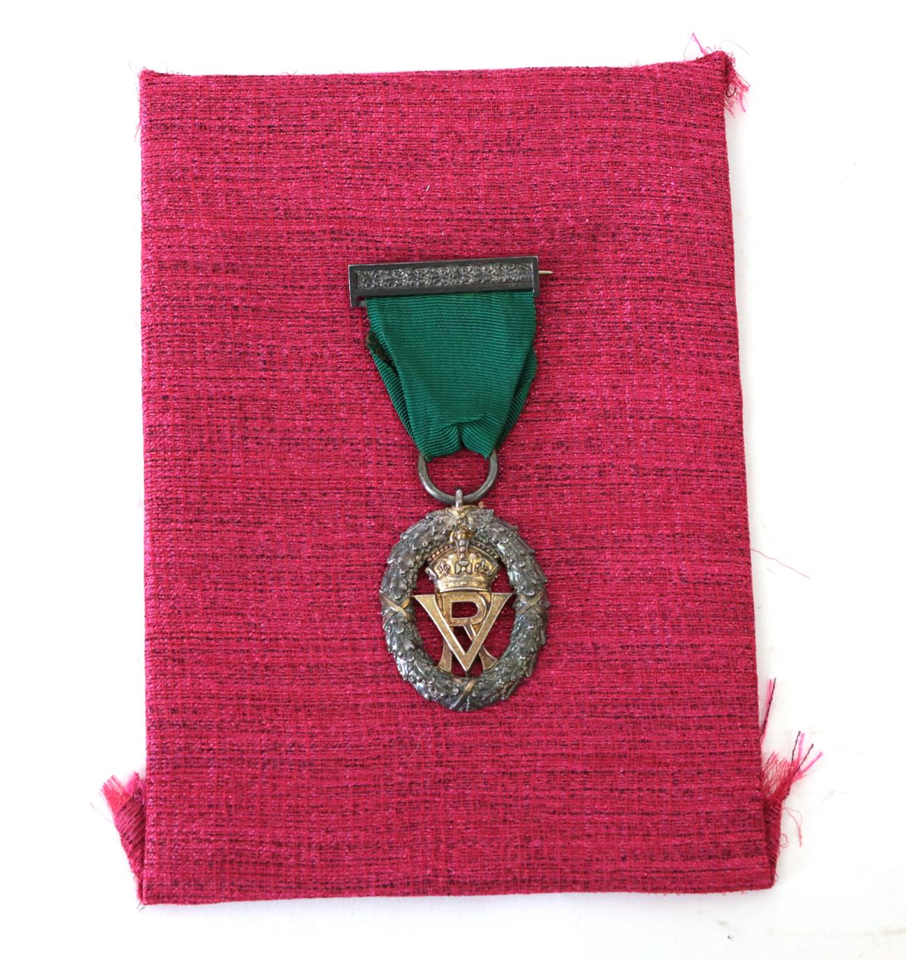 A Volunteer Officer's Decoration (VR), silver hallmarks for London 1892